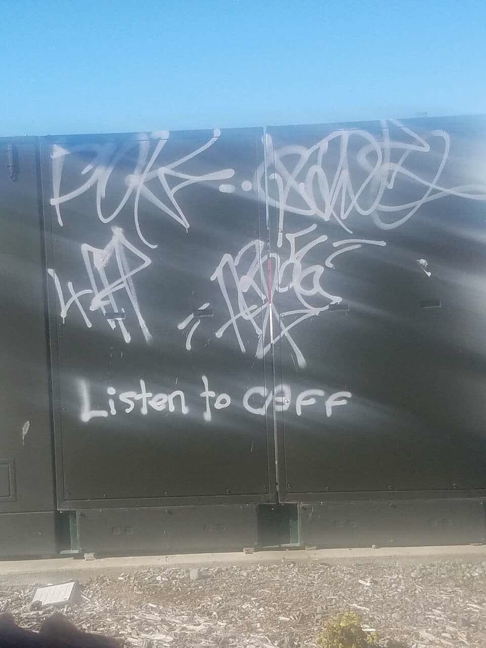 The photograph attached to this graffiti report