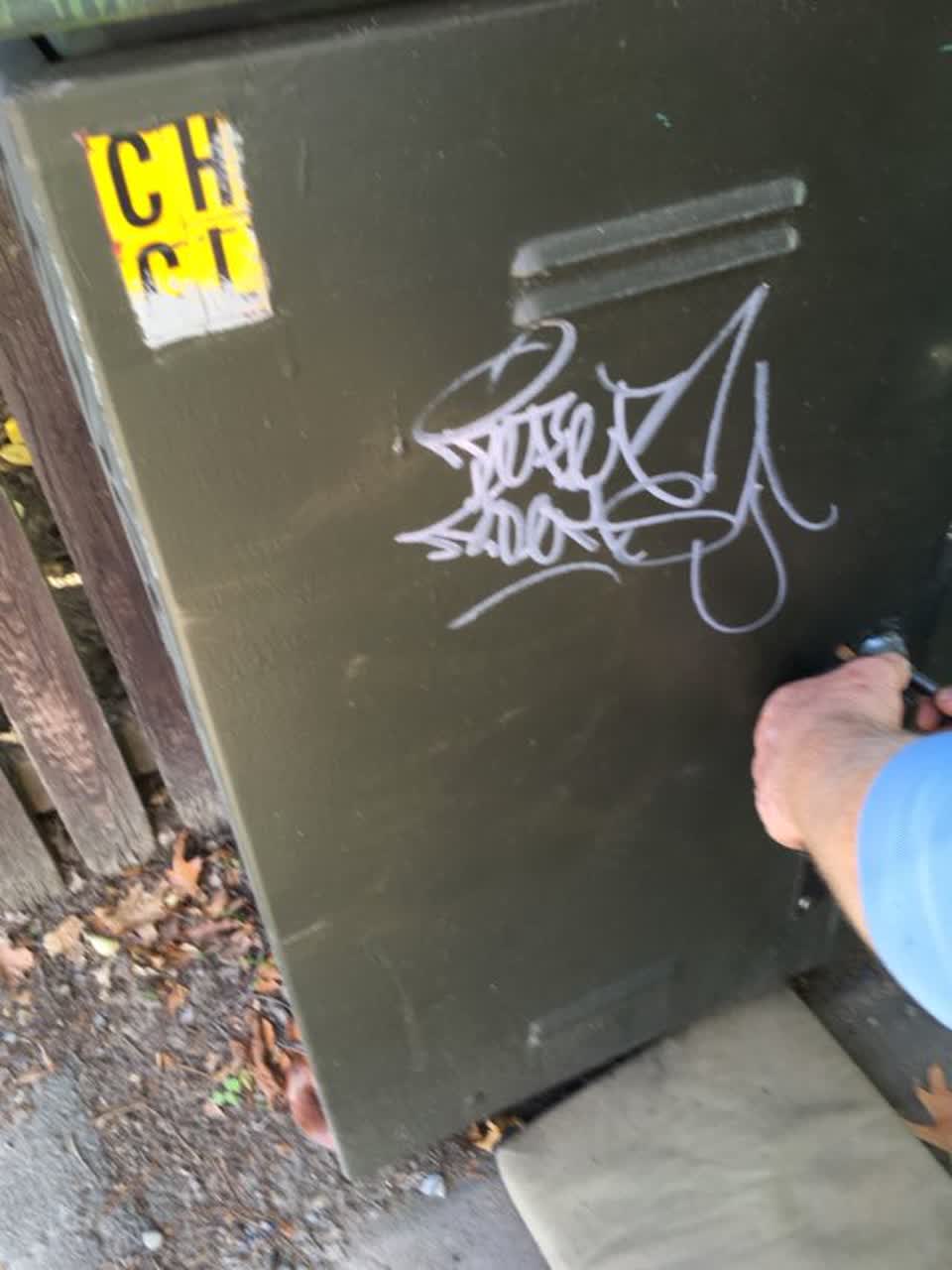 The photograph attached to this graffiti report