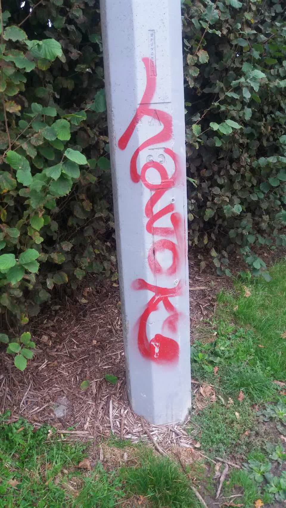 The photograph attached to this graffiti report