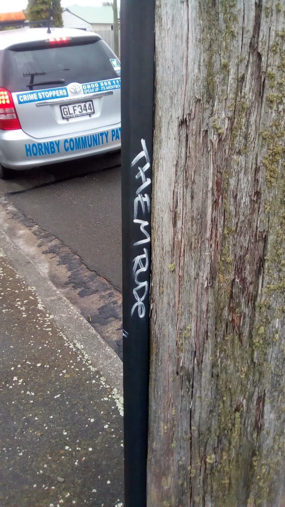 The photograph attached to this graffiti report