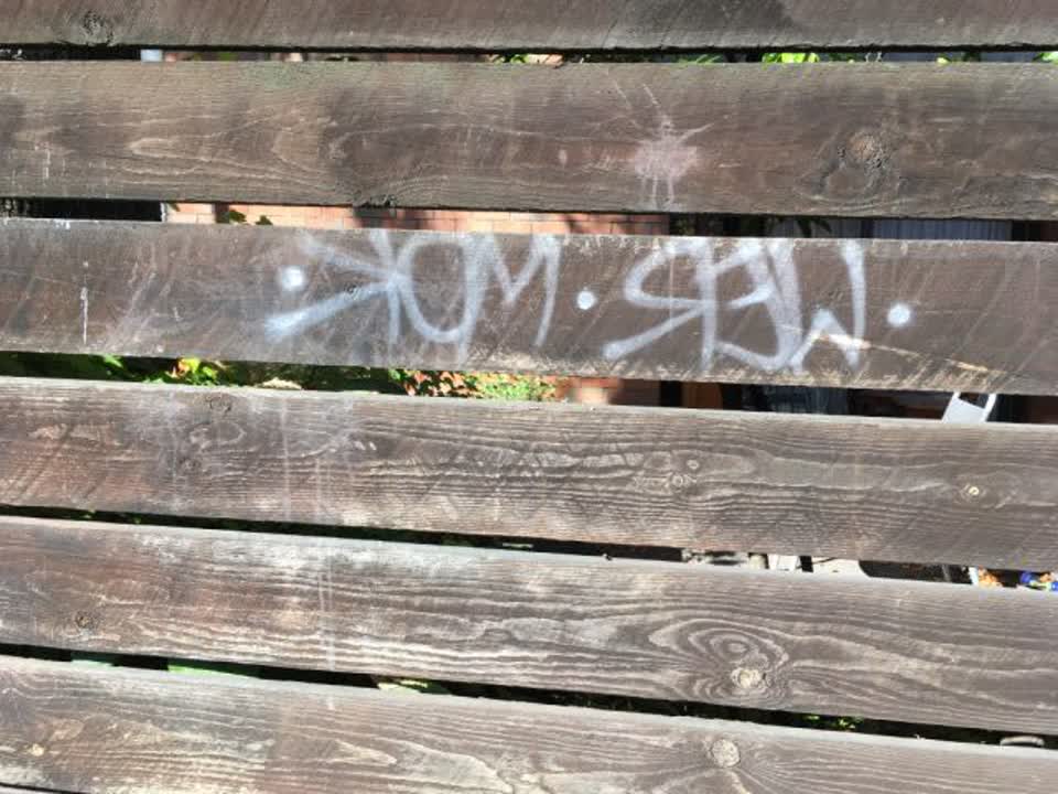 The photograph attached to this graffiti report