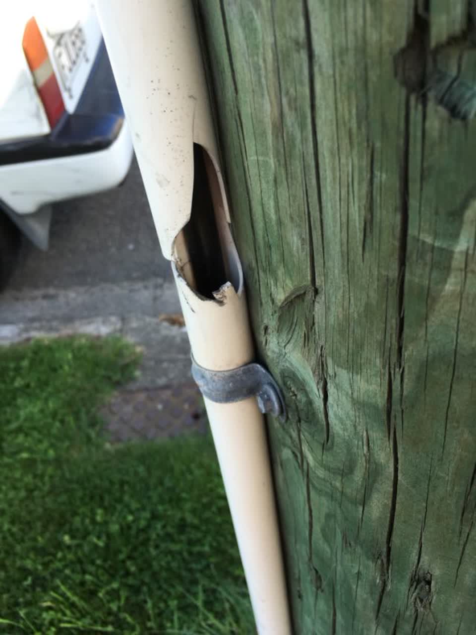The photograph attached to this graffiti report