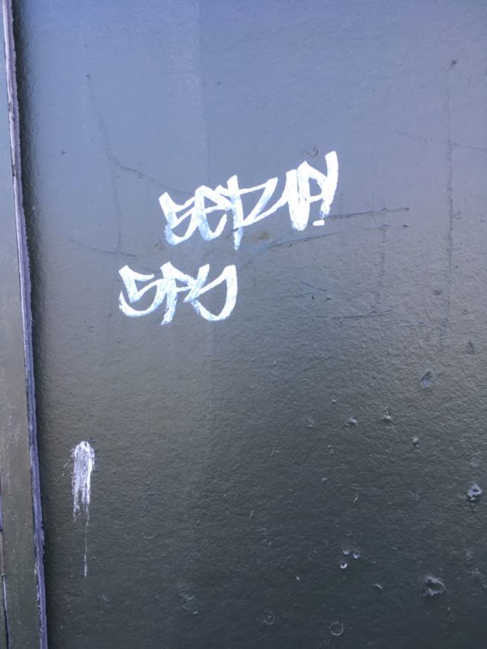 The photograph attached to this graffiti report