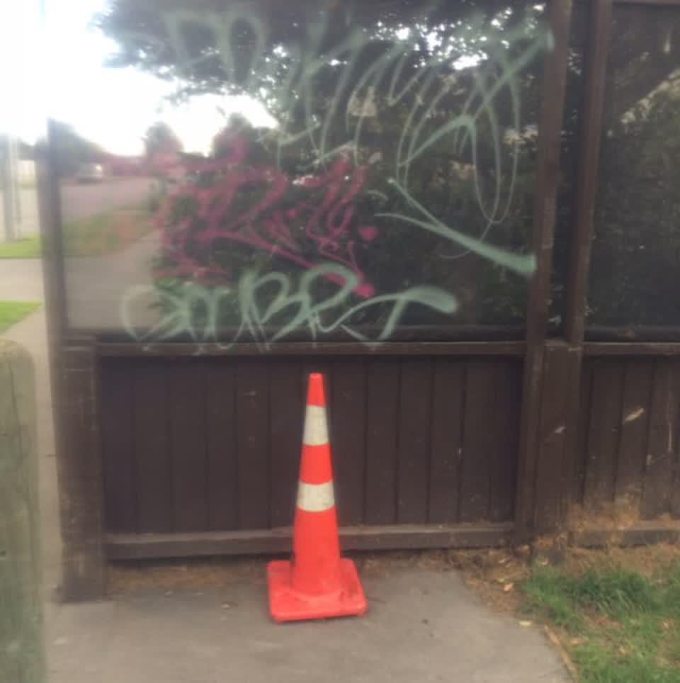 The photograph attached to this graffiti report