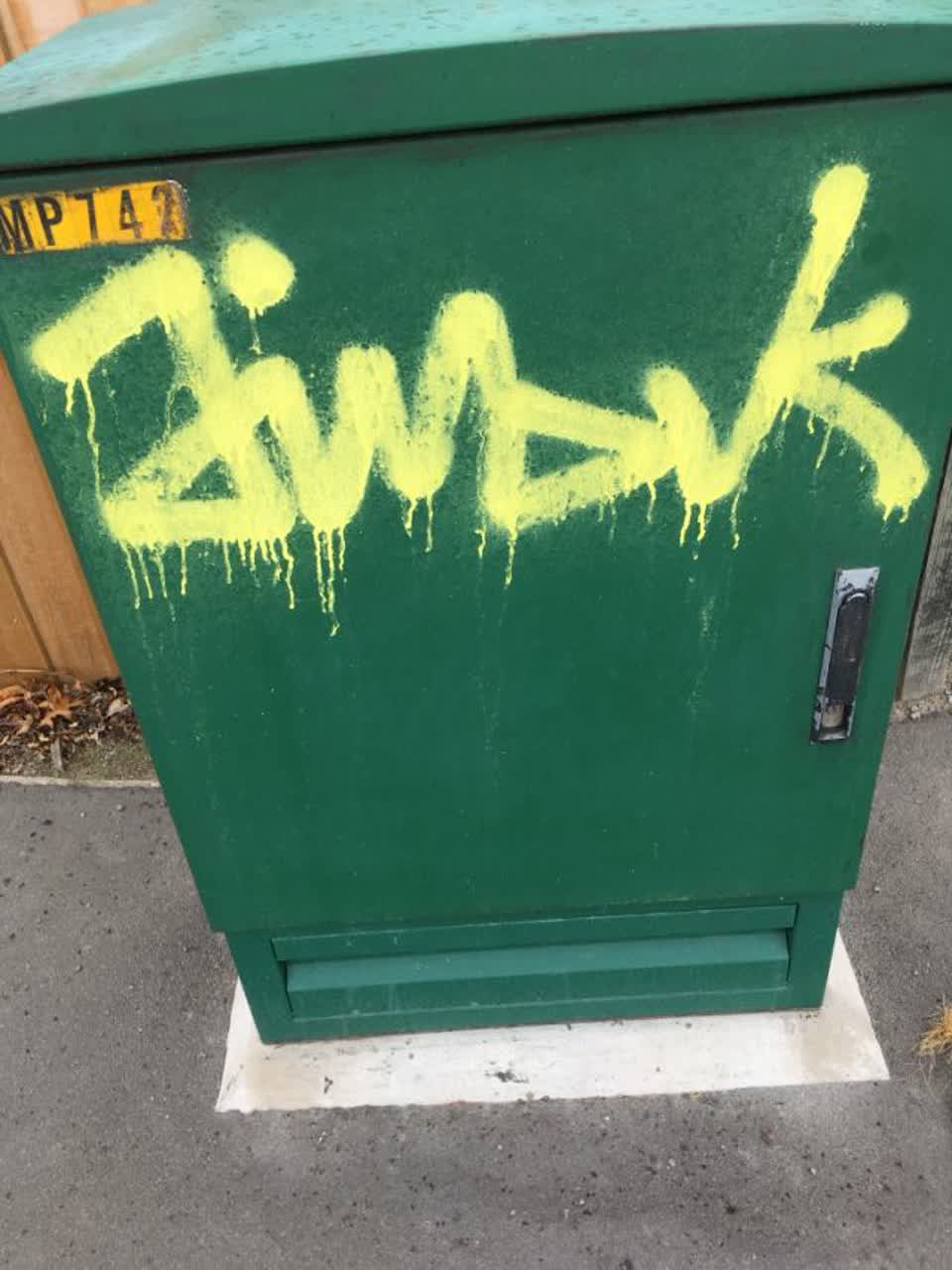 The photograph attached to this graffiti report
