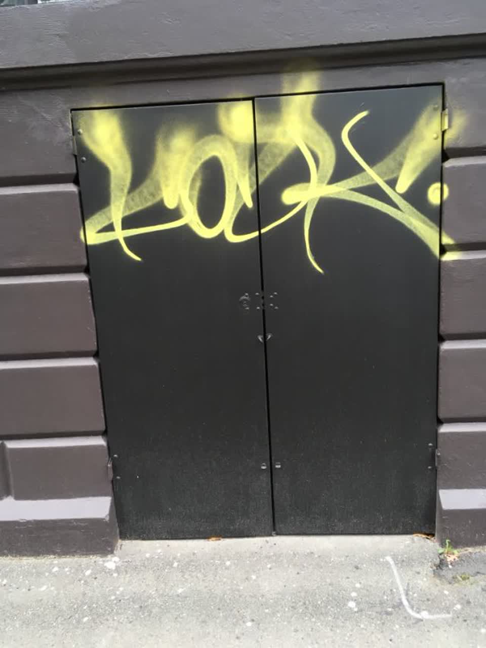 The photograph attached to this graffiti report