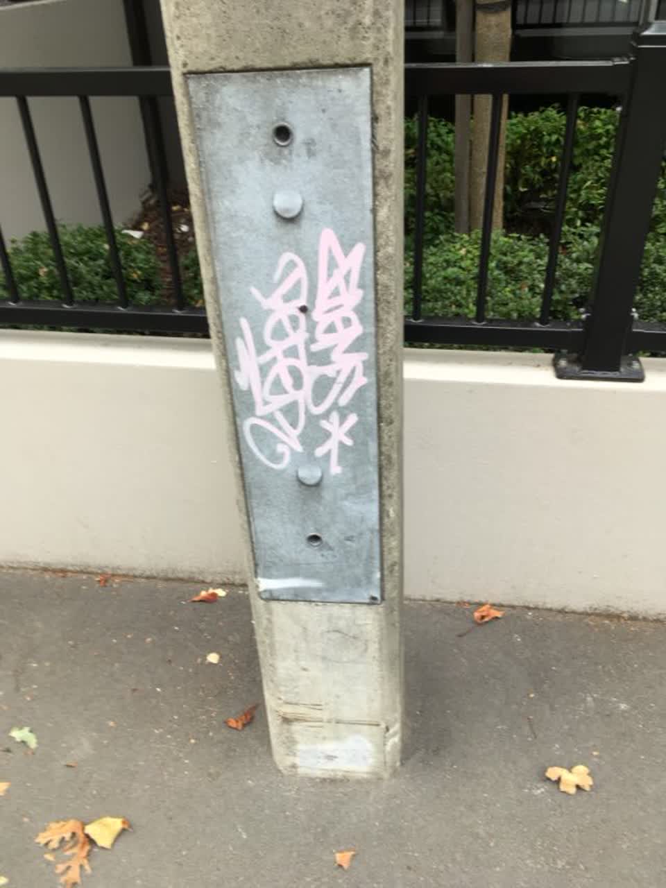 The photograph attached to this graffiti report