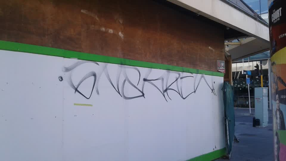 The photograph attached to this graffiti report