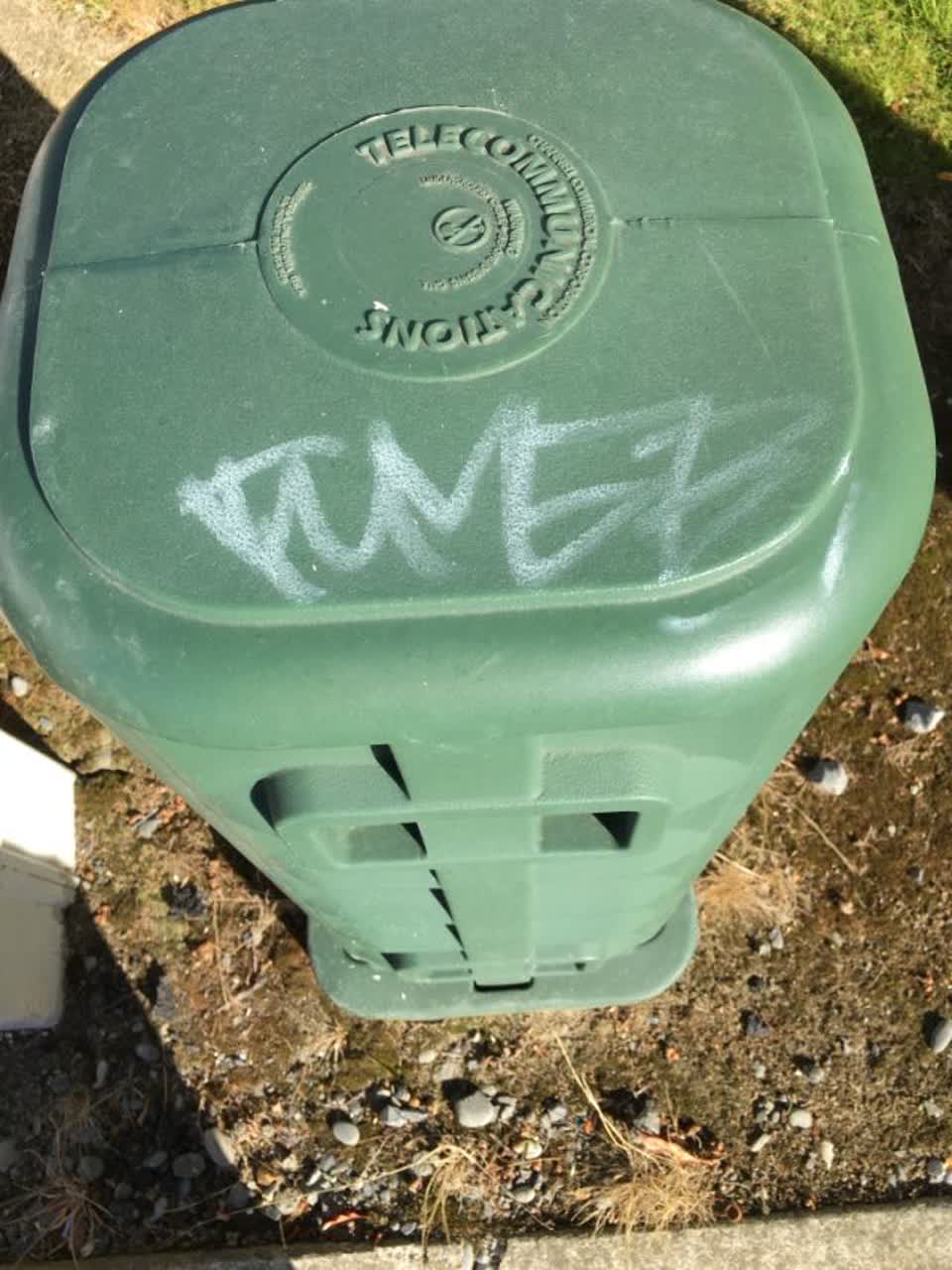 The photograph attached to this graffiti report