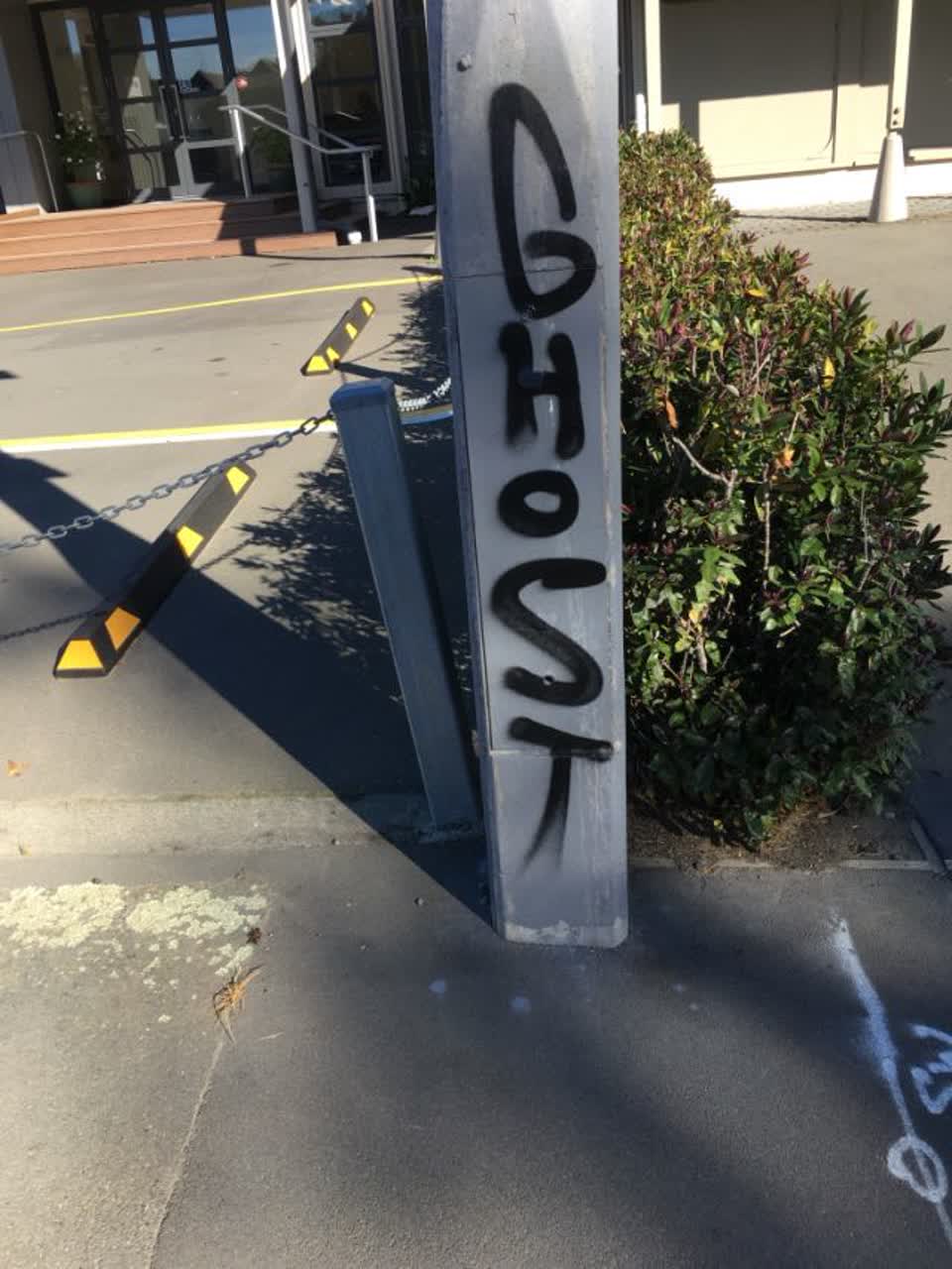 The photograph attached to this graffiti report