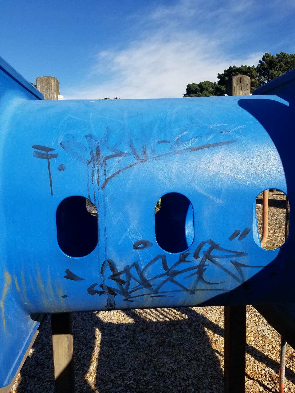 The photograph attached to this graffiti report