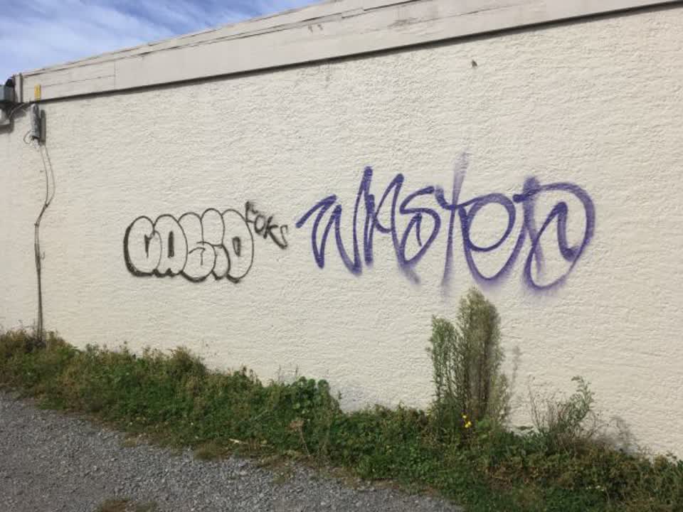The photograph attached to this graffiti report