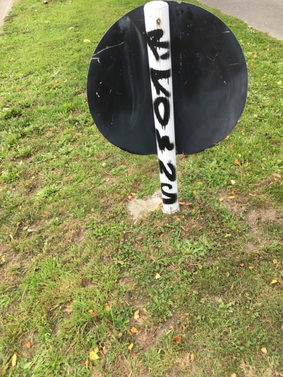 The photograph attached to this graffiti report