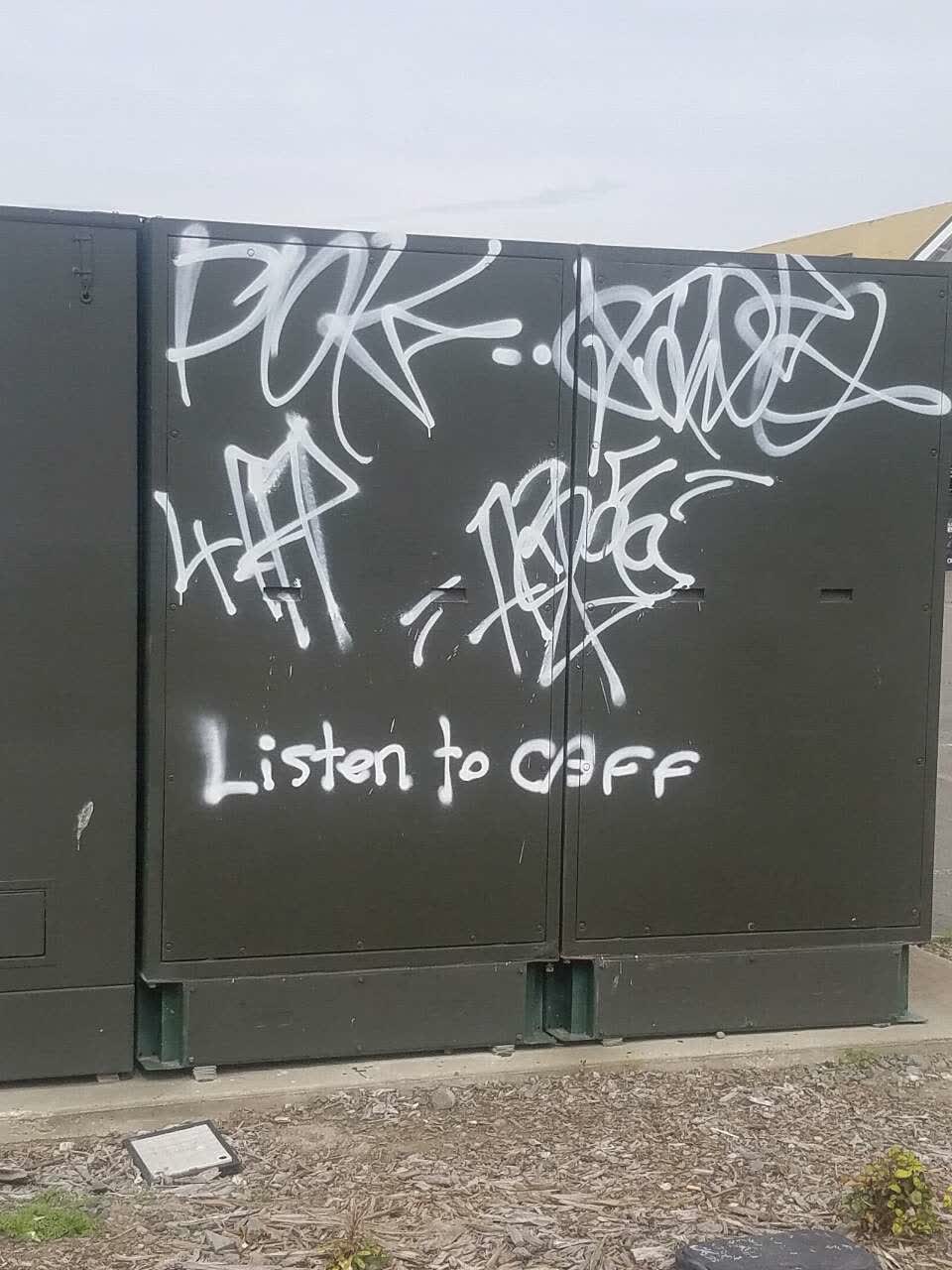 The photograph attached to this graffiti report