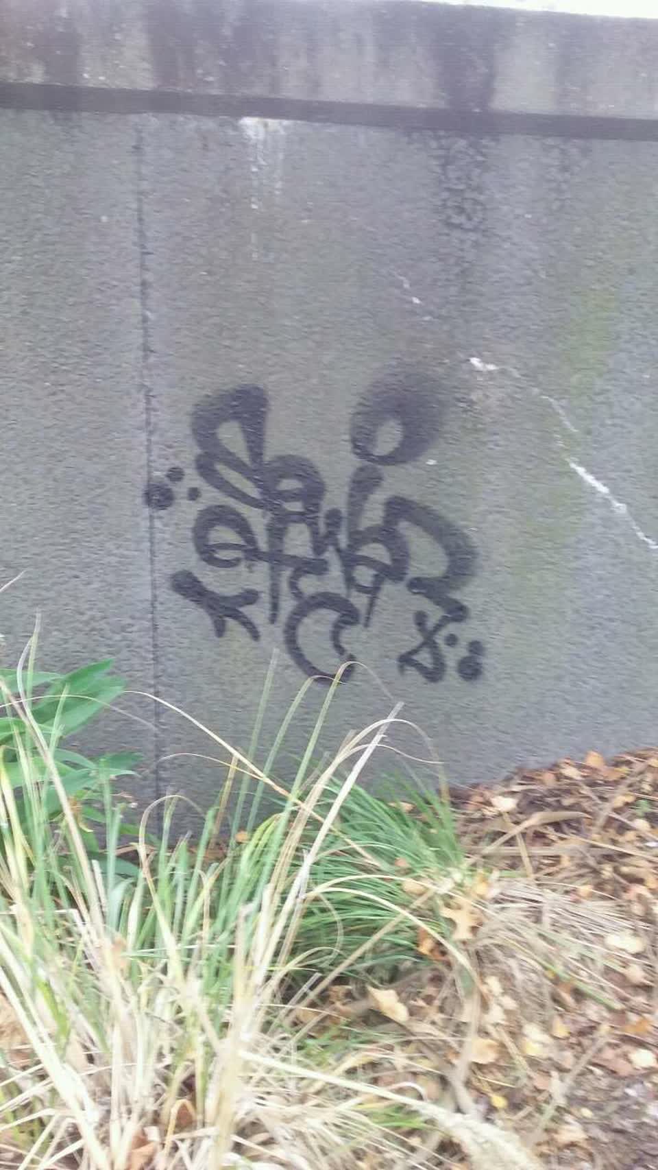 The photograph attached to this graffiti report