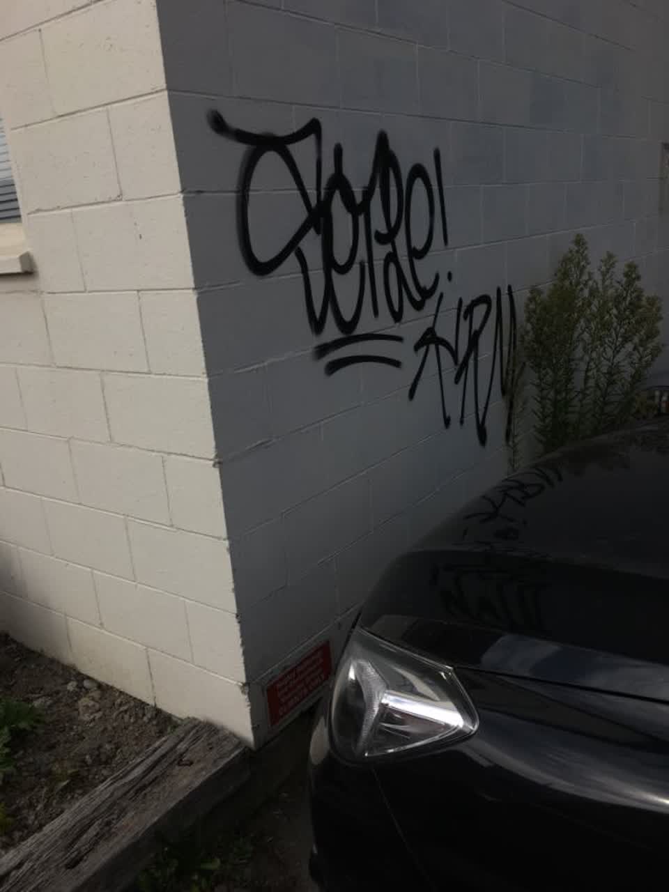 The photograph attached to this graffiti report