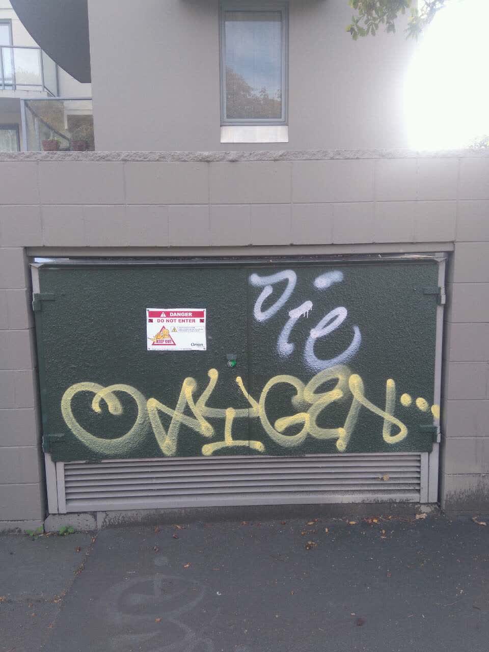 The photograph attached to this graffiti report
