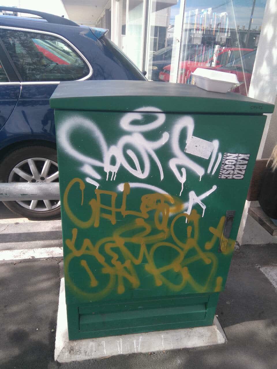 The photograph attached to this graffiti report