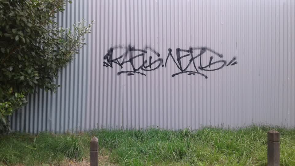 The photograph attached to this graffiti report
