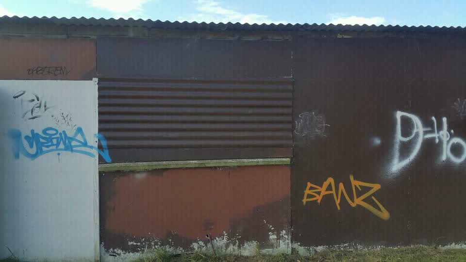 The photograph attached to this graffiti report