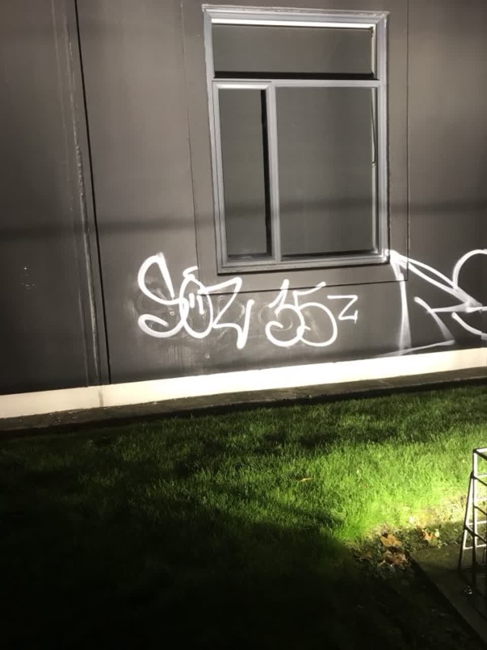 The photograph attached to this graffiti report