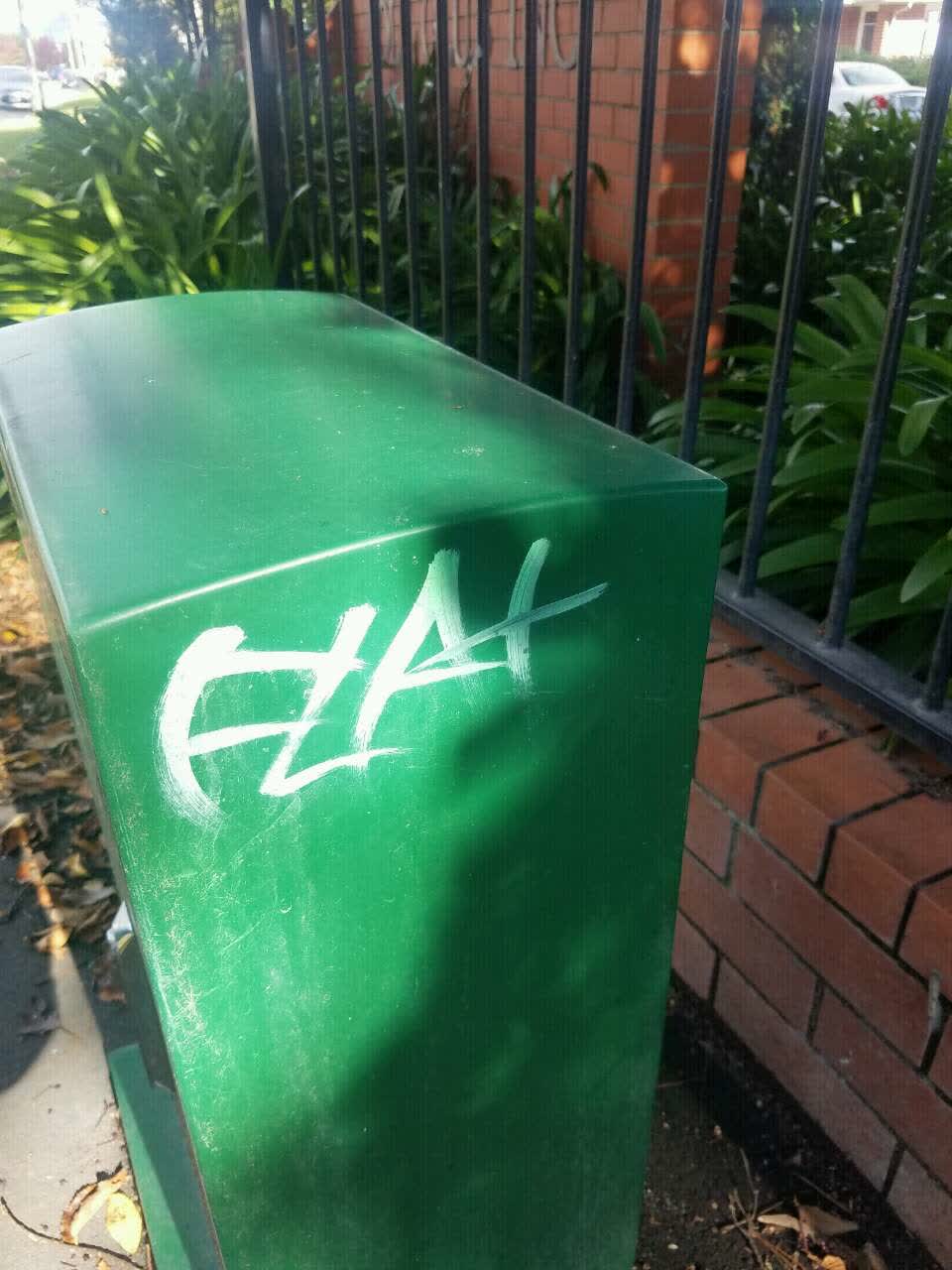 The photograph attached to this graffiti report