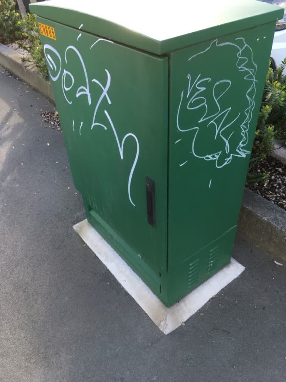 The photograph attached to this graffiti report