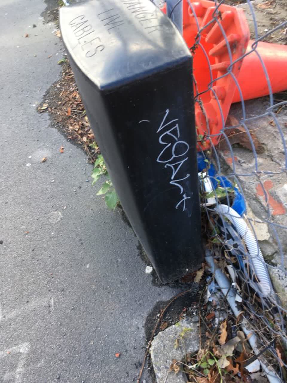 The photograph attached to this graffiti report