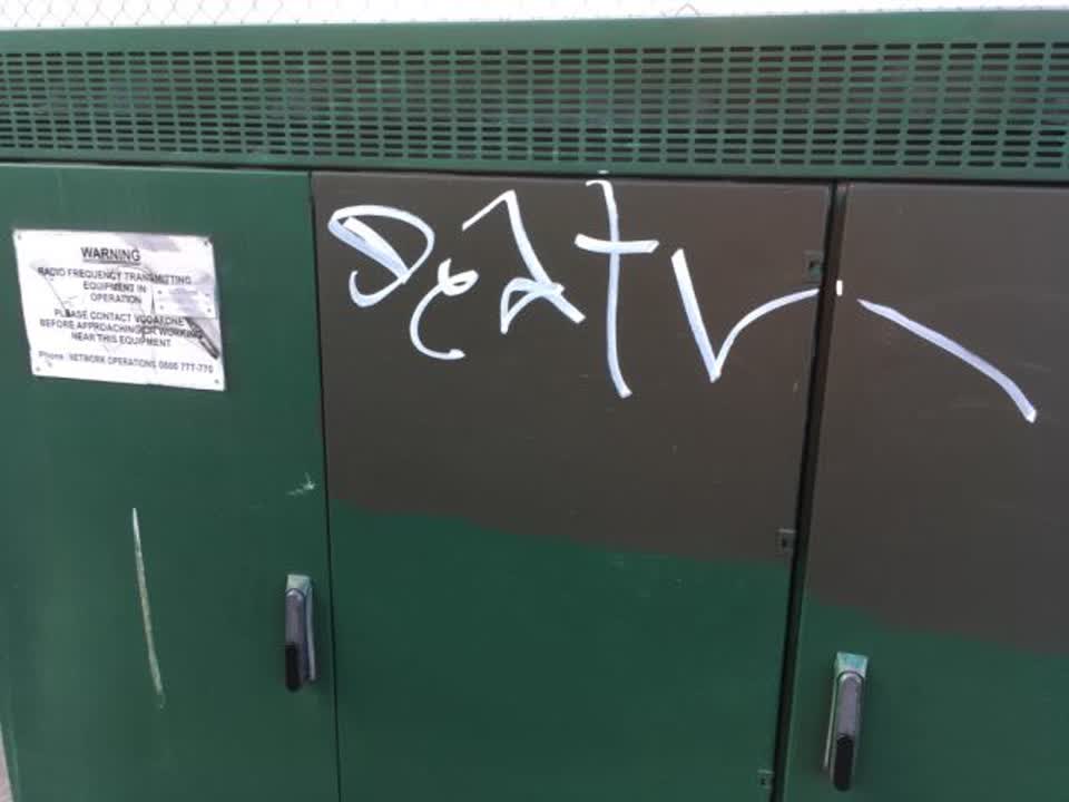 The photograph attached to this graffiti report