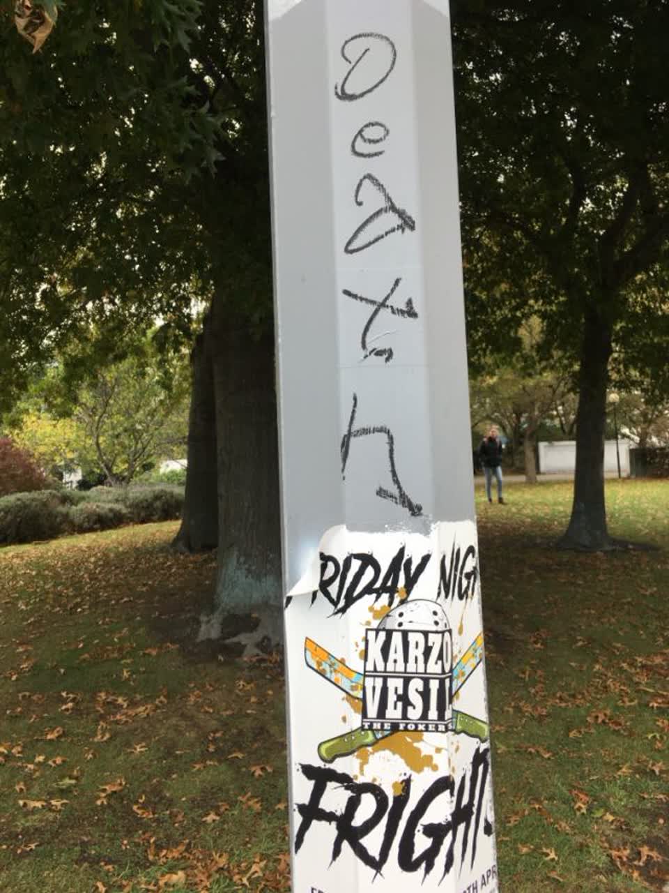 The photograph attached to this graffiti report