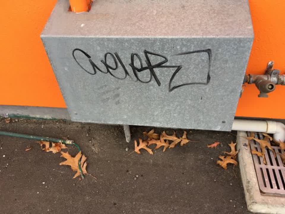 The photograph attached to this graffiti report