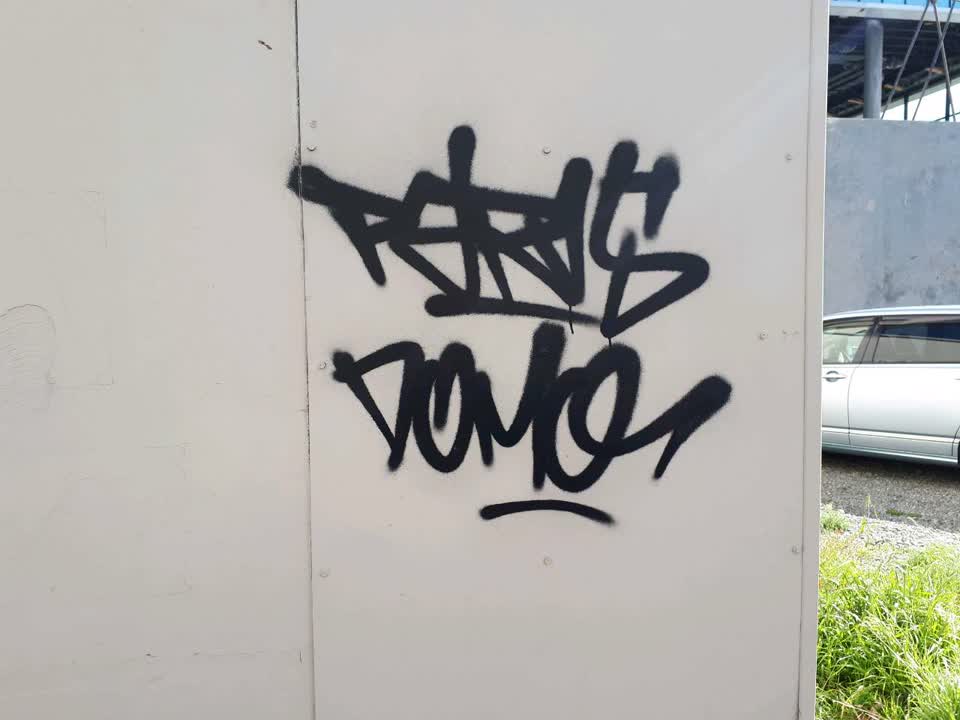 The photograph attached to this graffiti report