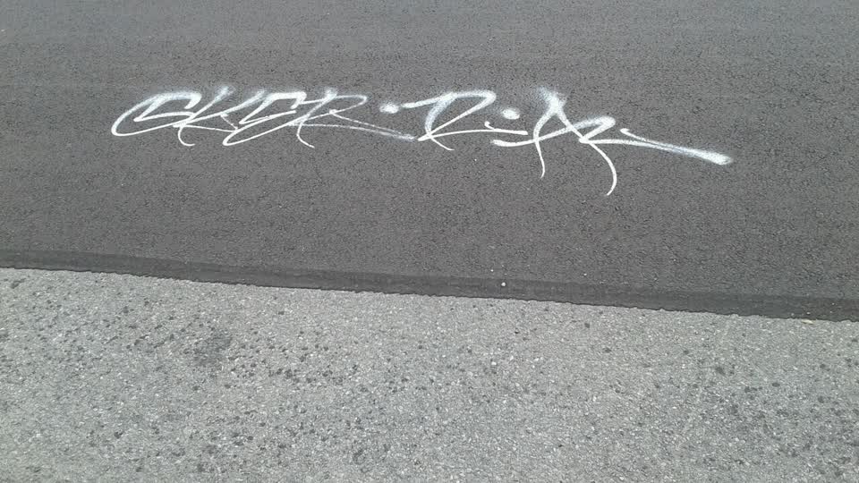 The photograph attached to this graffiti report