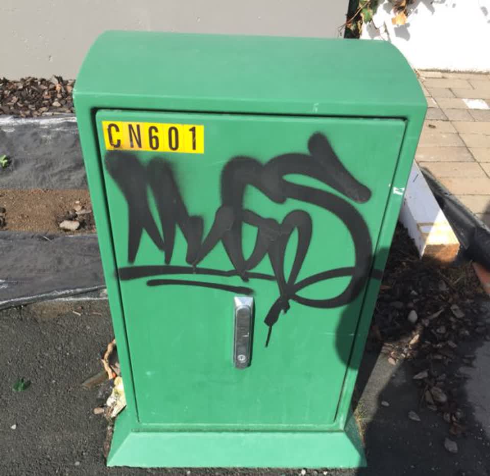 The photograph attached to this graffiti report