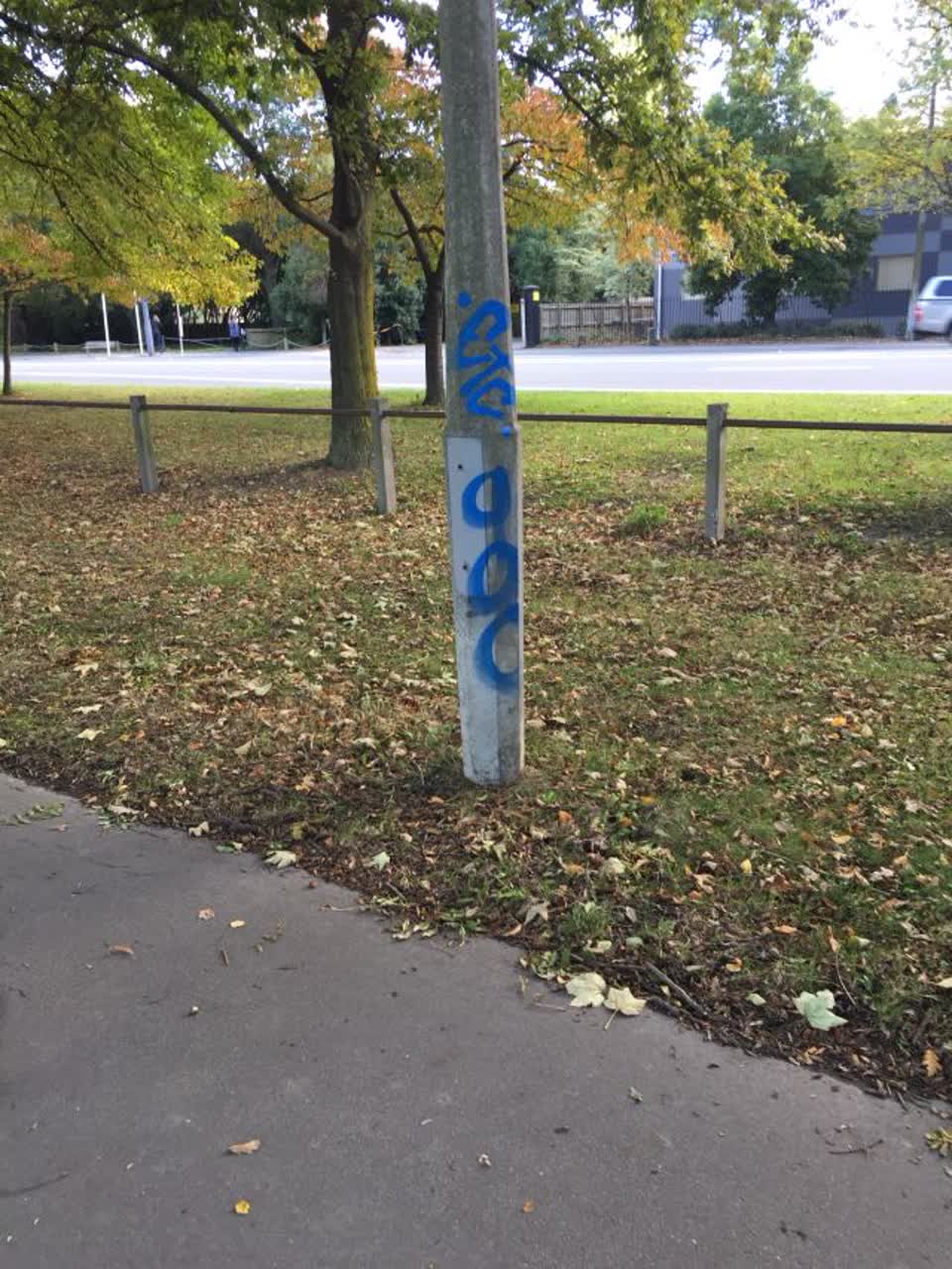 The photograph attached to this graffiti report