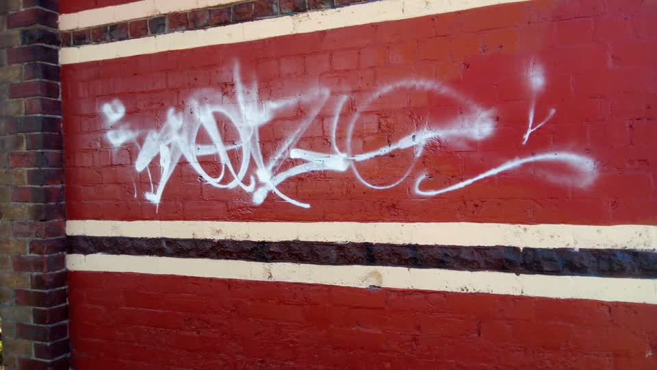 The photograph attached to this graffiti report