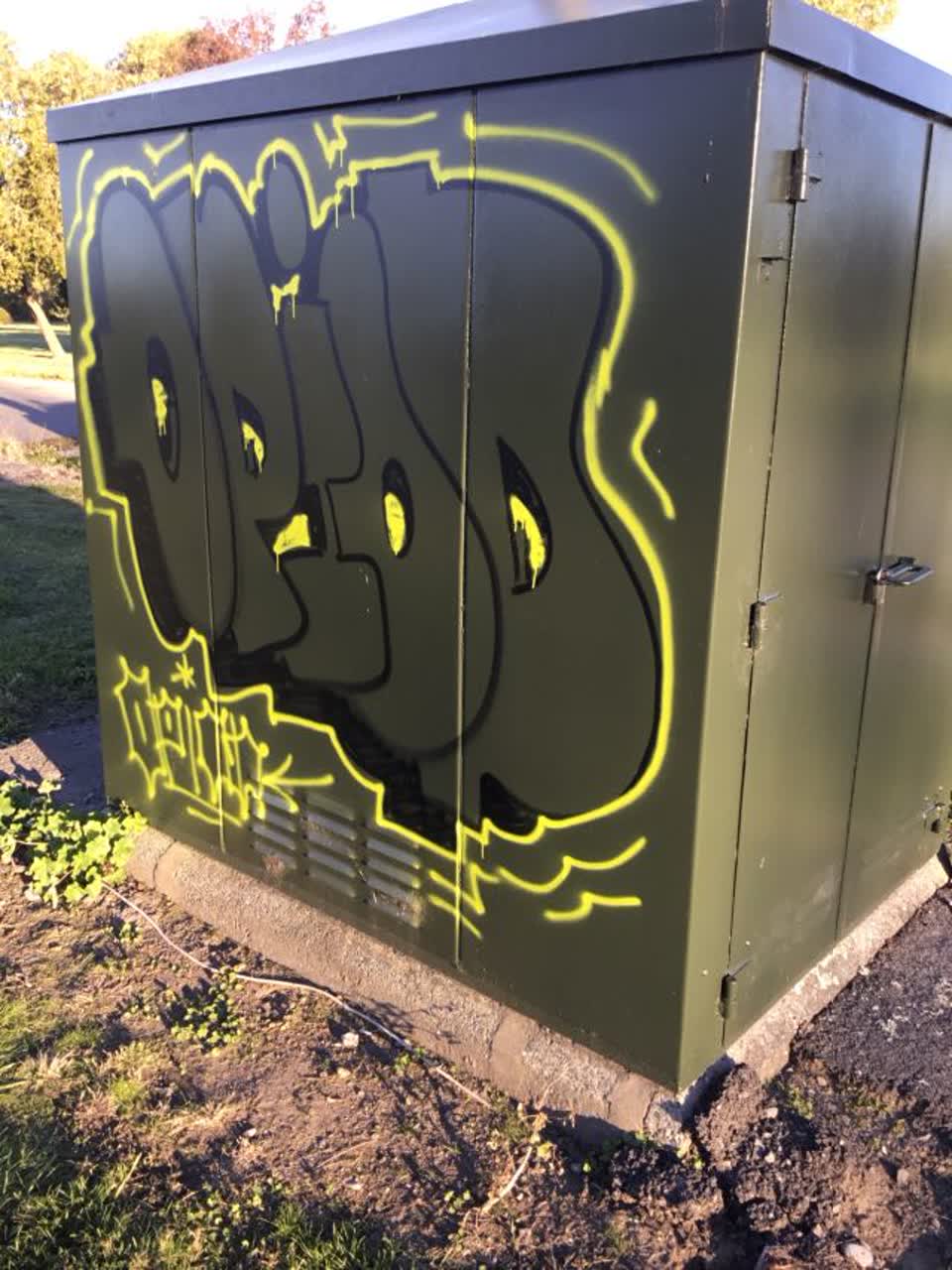 The photograph attached to this graffiti report