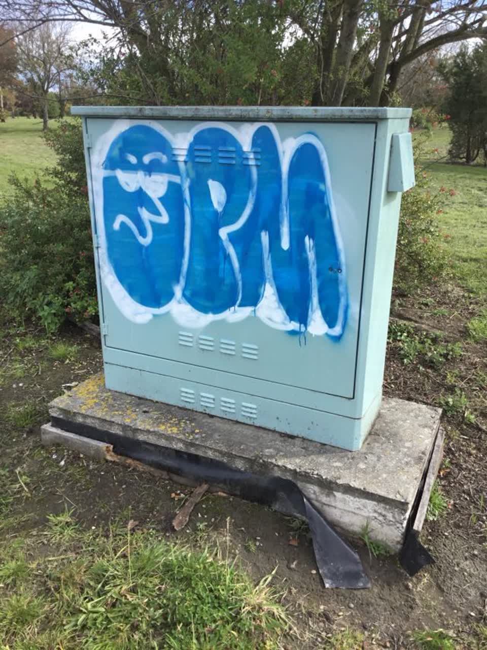 The photograph attached to this graffiti report