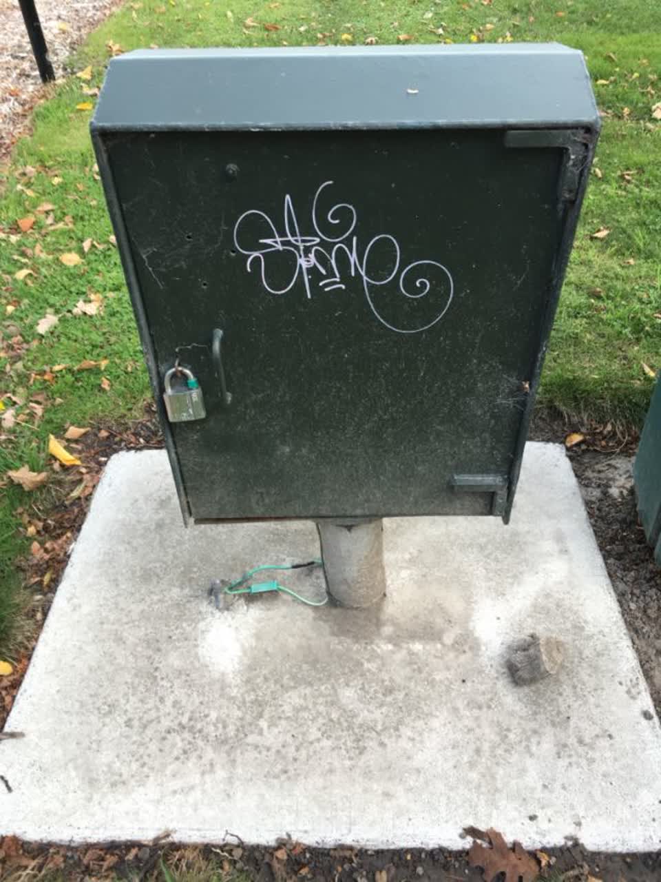 The photograph attached to this graffiti report