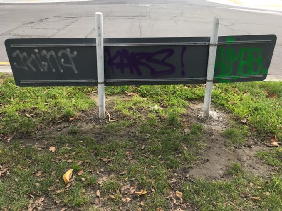 The photograph attached to this graffiti report