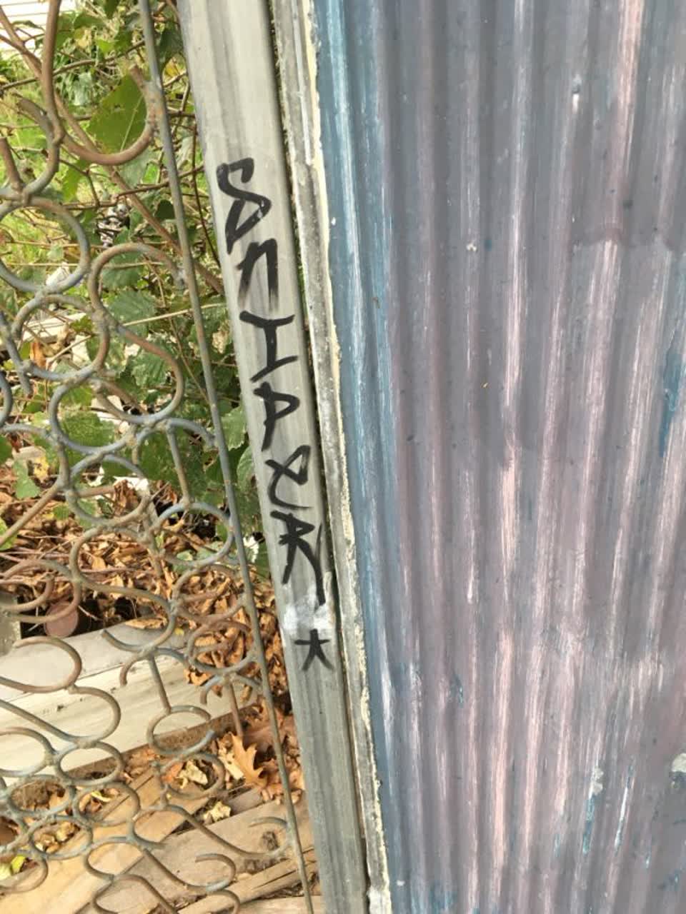 The photograph attached to this graffiti report
