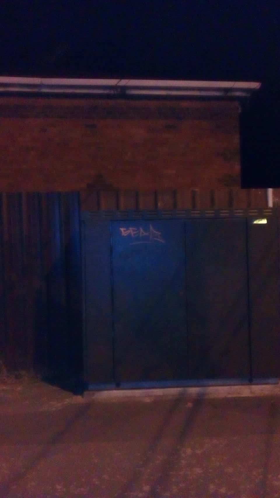 The photograph attached to this graffiti report
