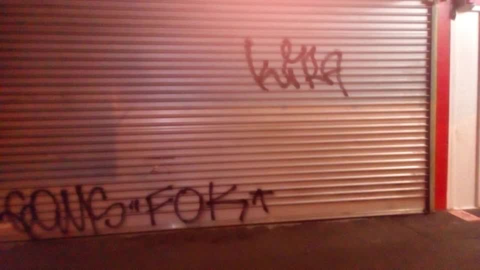 The photograph attached to this graffiti report