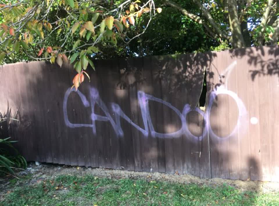 The photograph attached to this graffiti report