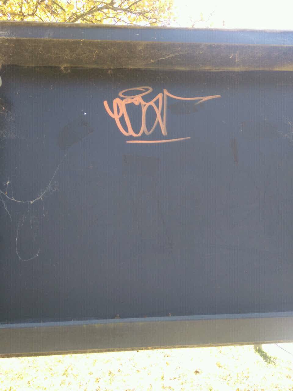 The photograph attached to this graffiti report