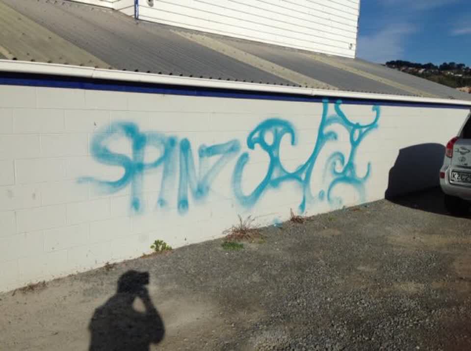 The photograph attached to this graffiti report