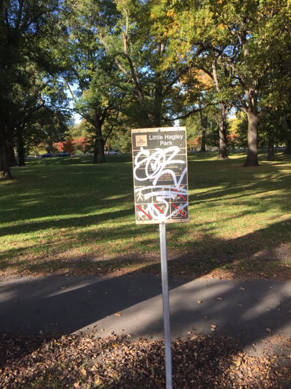 The photograph attached to this graffiti report