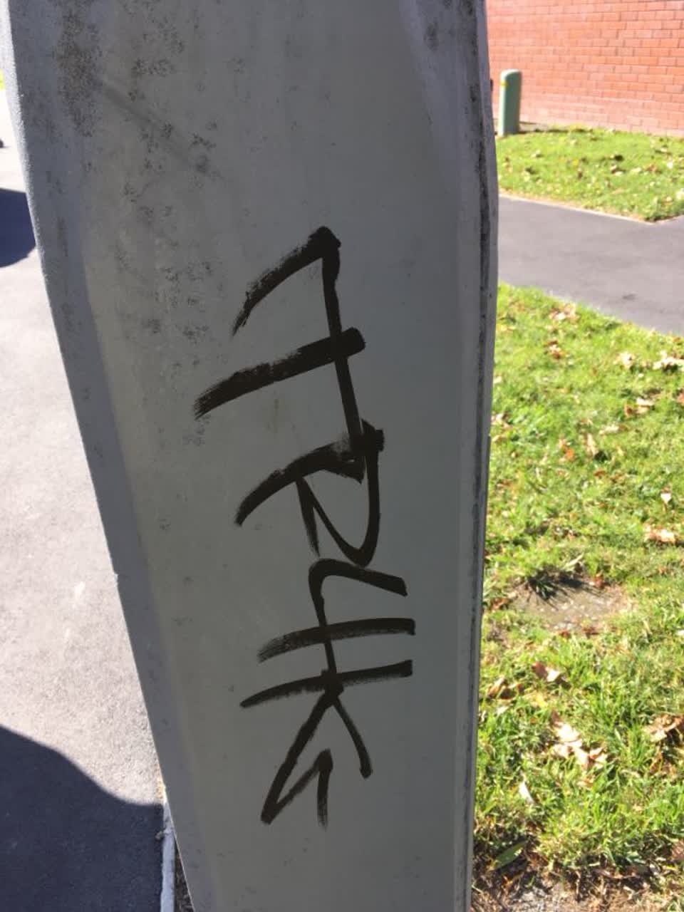 The photograph attached to this graffiti report