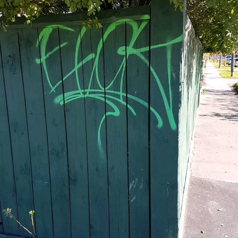 The photograph attached to this graffiti report