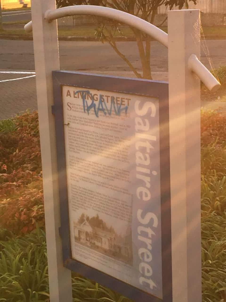 The photograph attached to this graffiti report